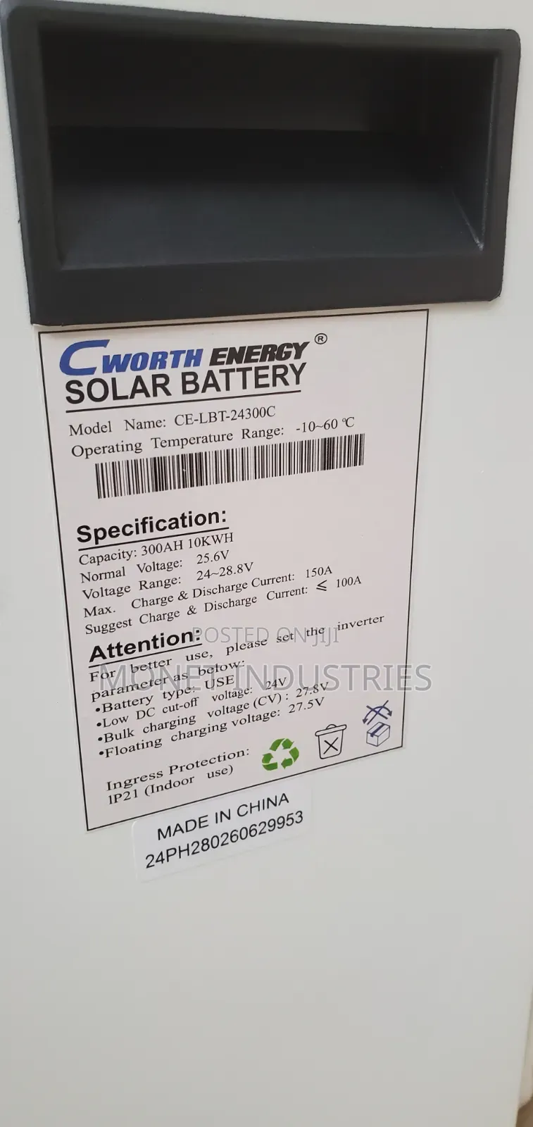 10kwh 24v Cworth Energy Lifepo4 Lithium Battery