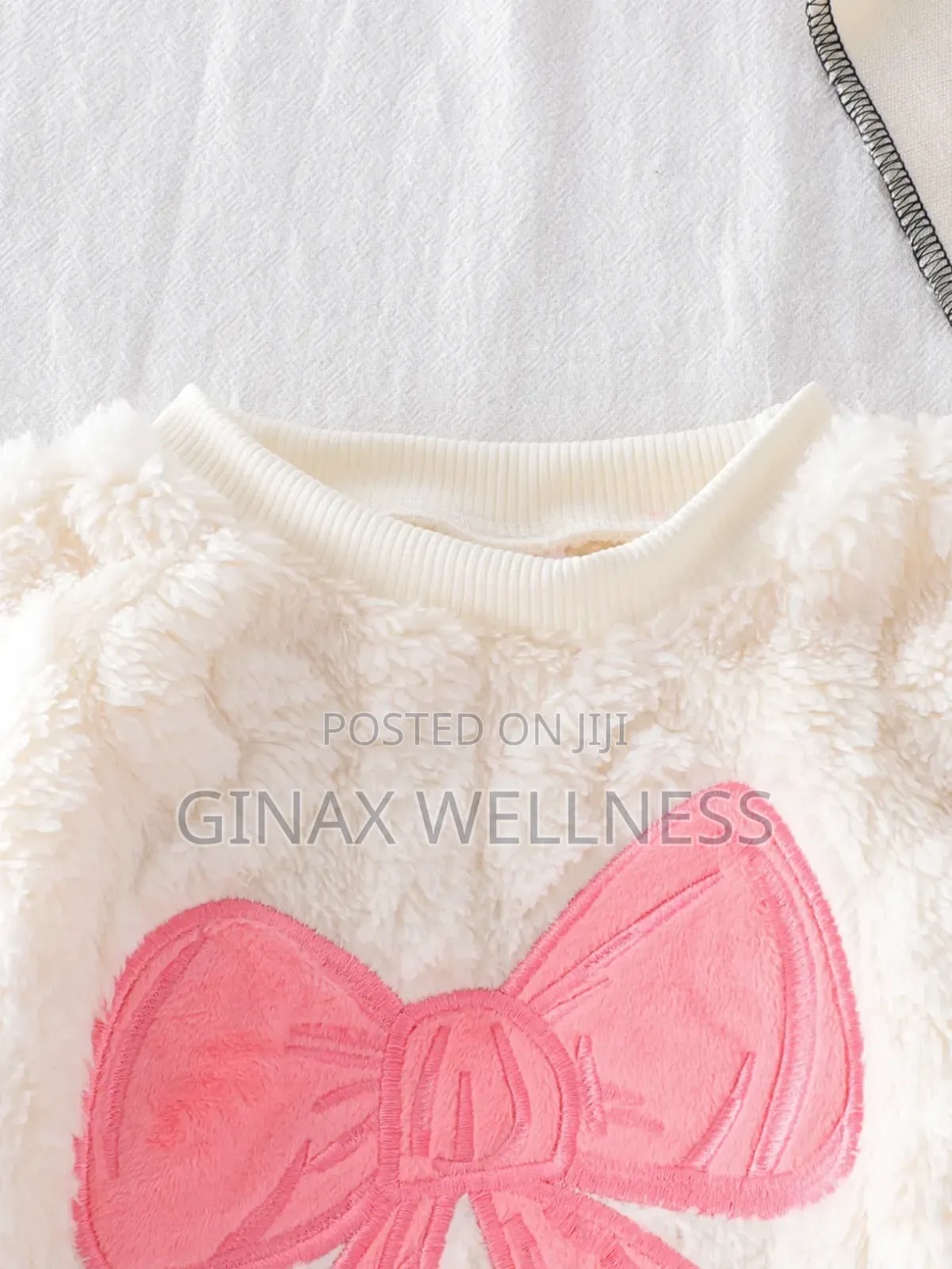 2-Piece Baby Girls Fluffy Long-Sleeve Top & Pink Trousers (6-12m)