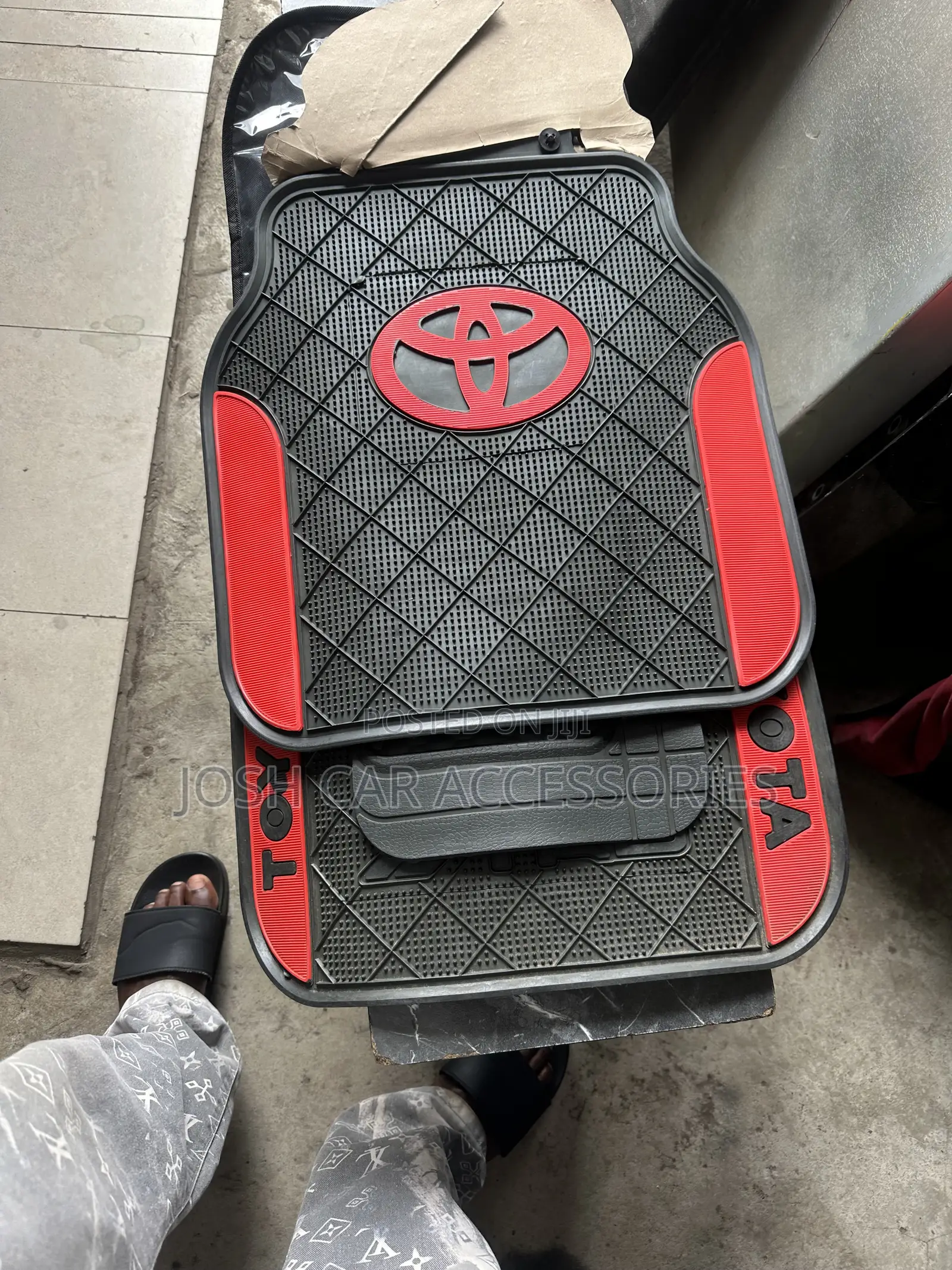 Universal Toyota Floor Mats Red and Black