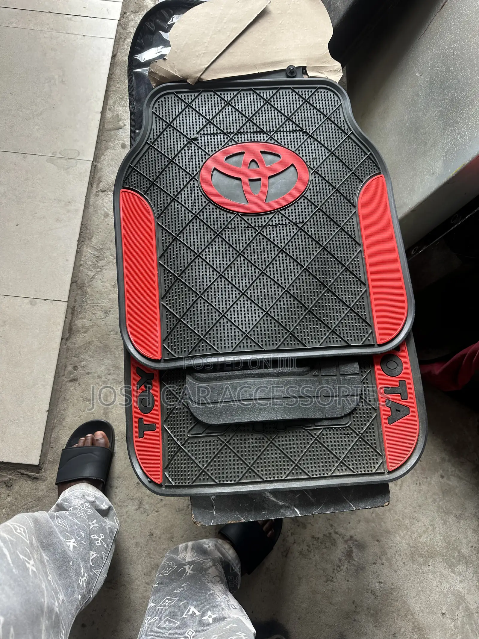 Universal Toyota Floor Mats Red and Black