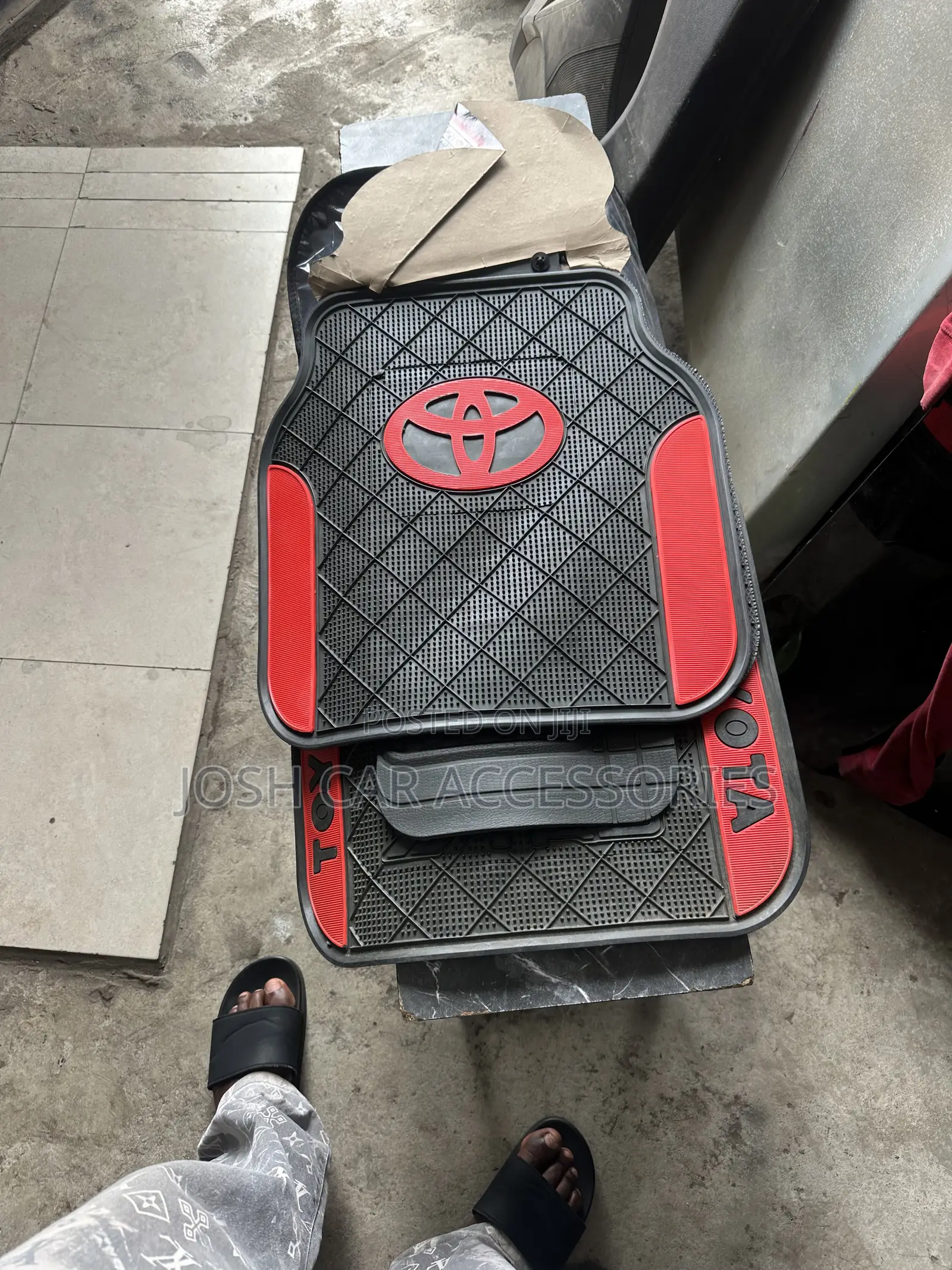 Universal Toyota Floor Mats Red and Black
