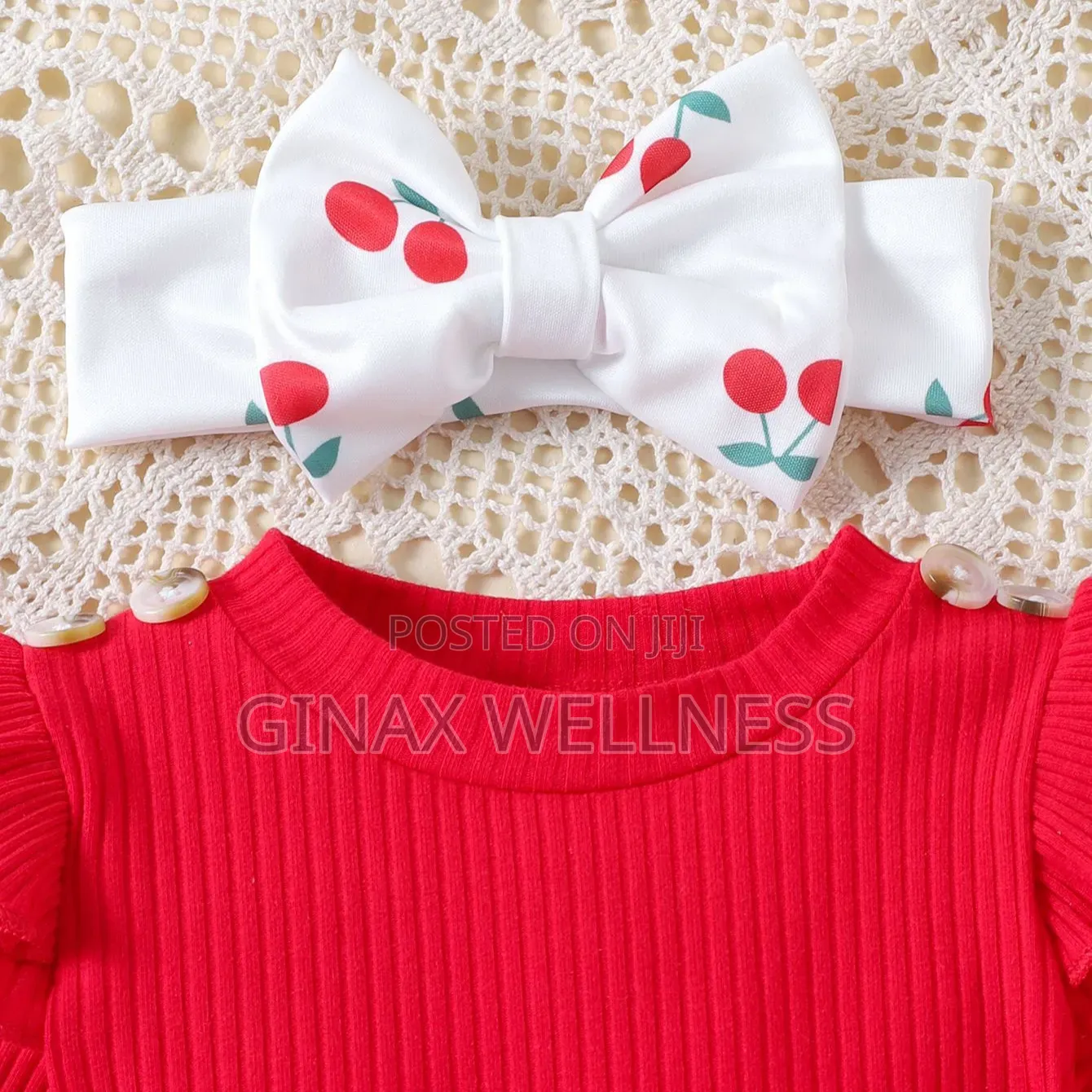 3-Piece Baby Girls Romper Dress With Headband and Socks (1-9 Months)