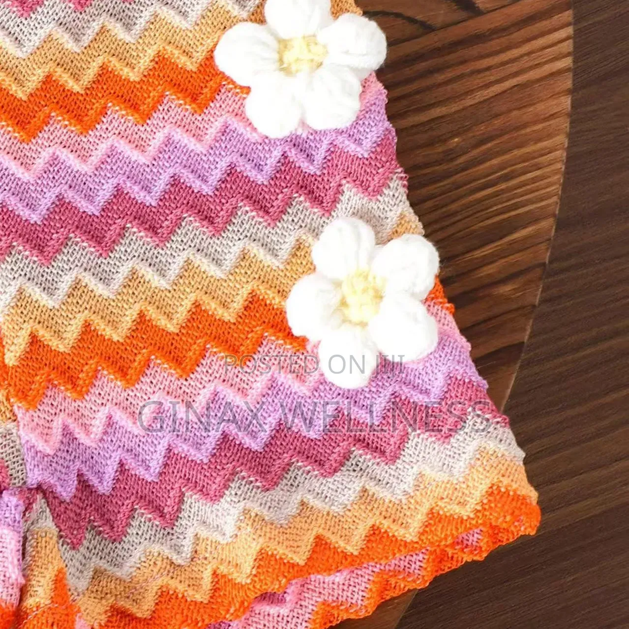 Baby Girls Colourful Knitted Sleeveless Top & Shorts Set (6-12 Months)