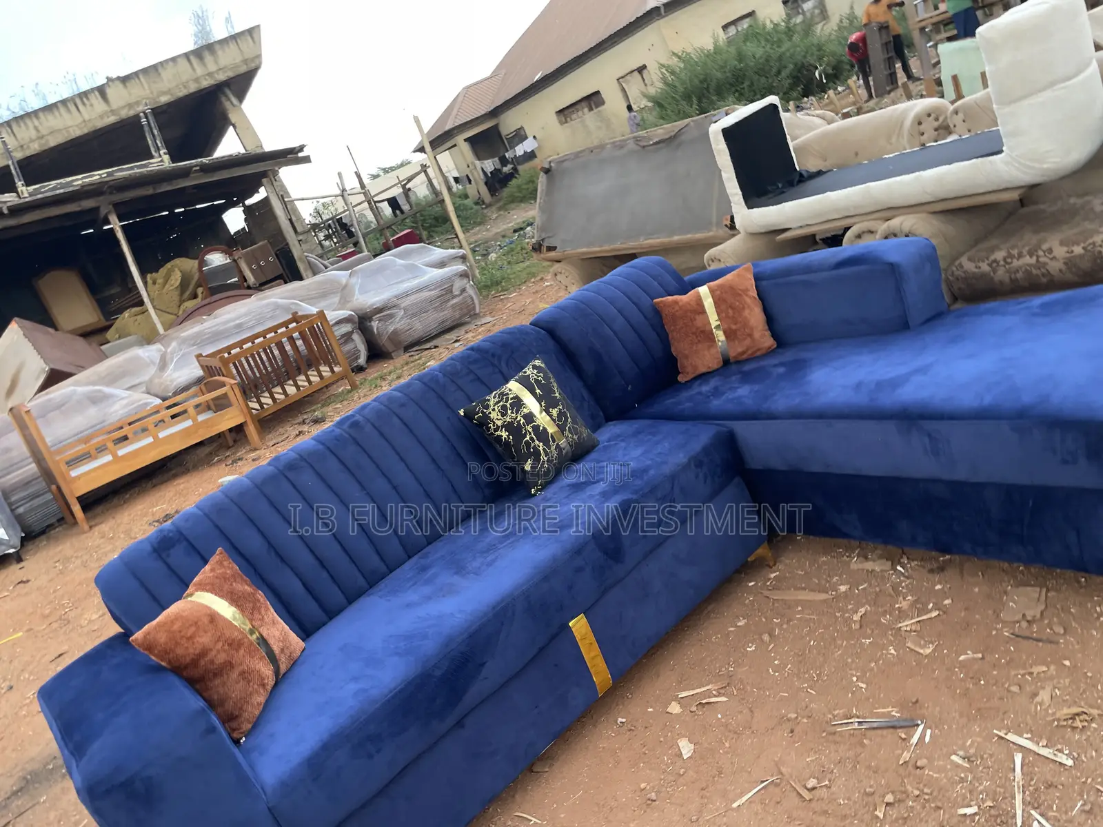 Blue L Shape Chair