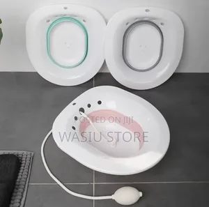 Collapsible (Foldable) Sitz Bath Bowl With a Manual Flush Pump