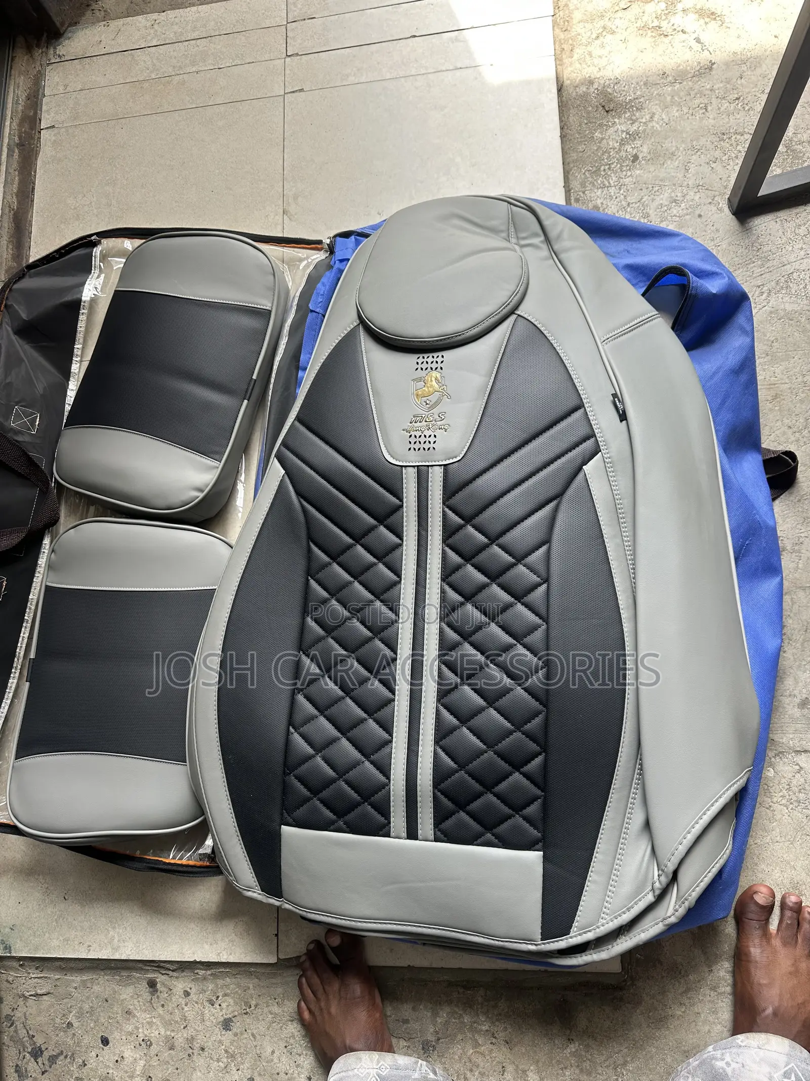 Universe Best Quality Seat Cover Ash and Black
