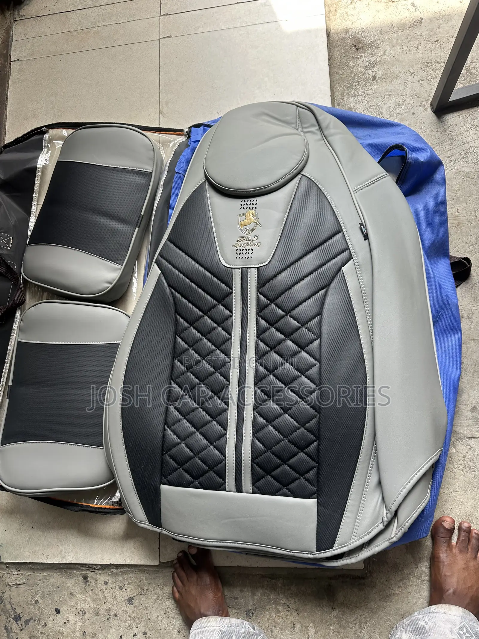Universe Best Quality Seat Cover Ash and Black