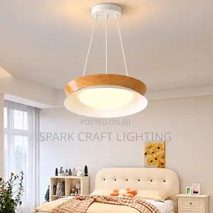 Modern Wooden Ring LED Pendant Chandelier