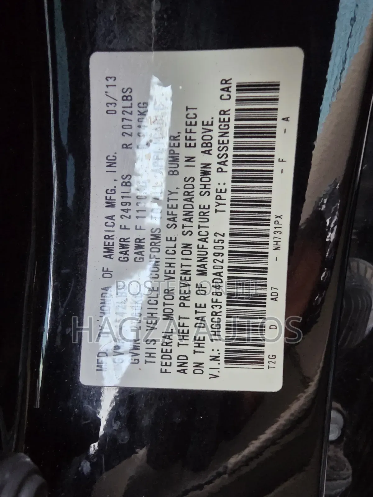 Honda Accord 2013 Black