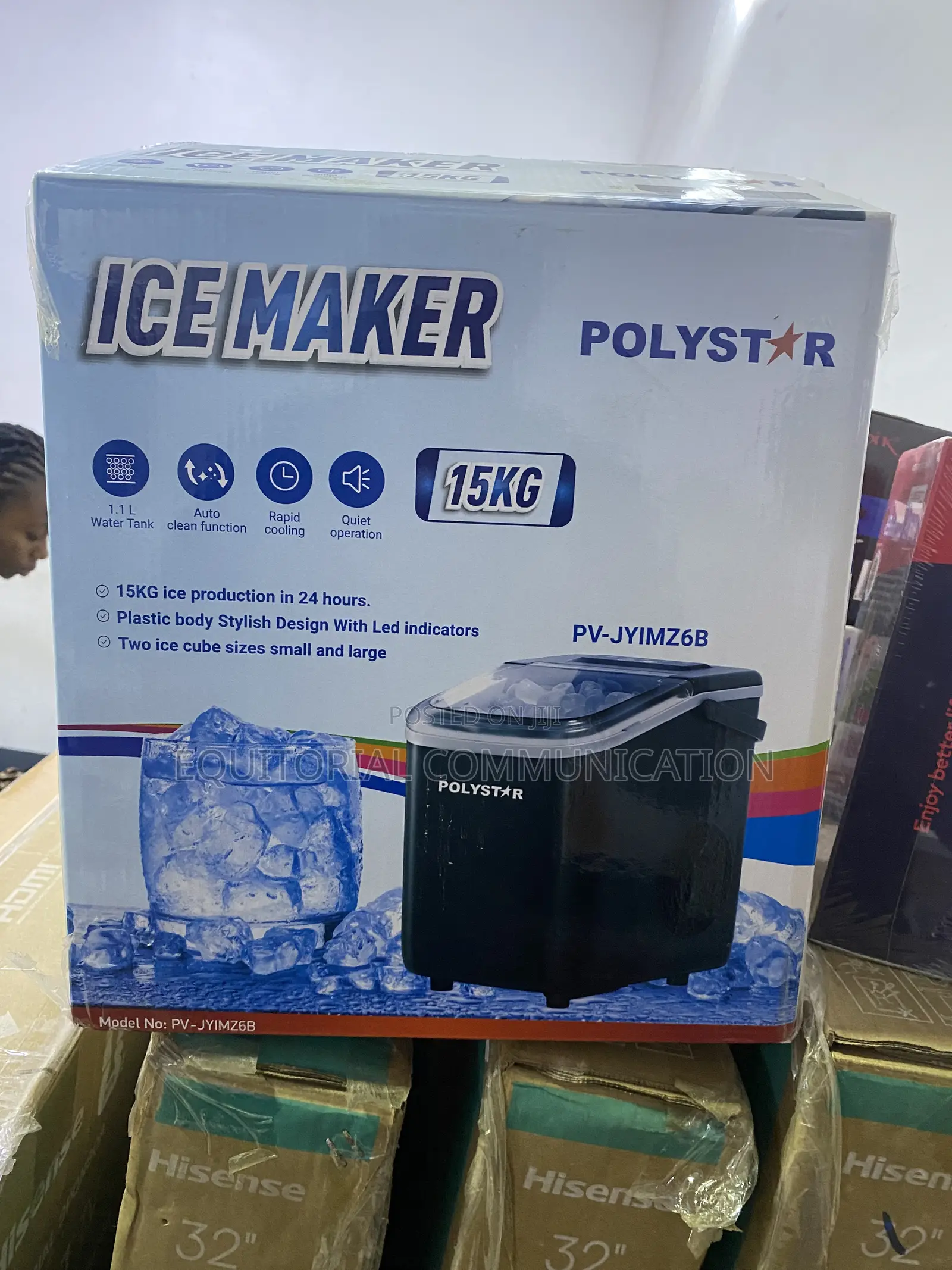 Polystar PV-JYIMZ6B 15KG Ice Maker for Businesses
