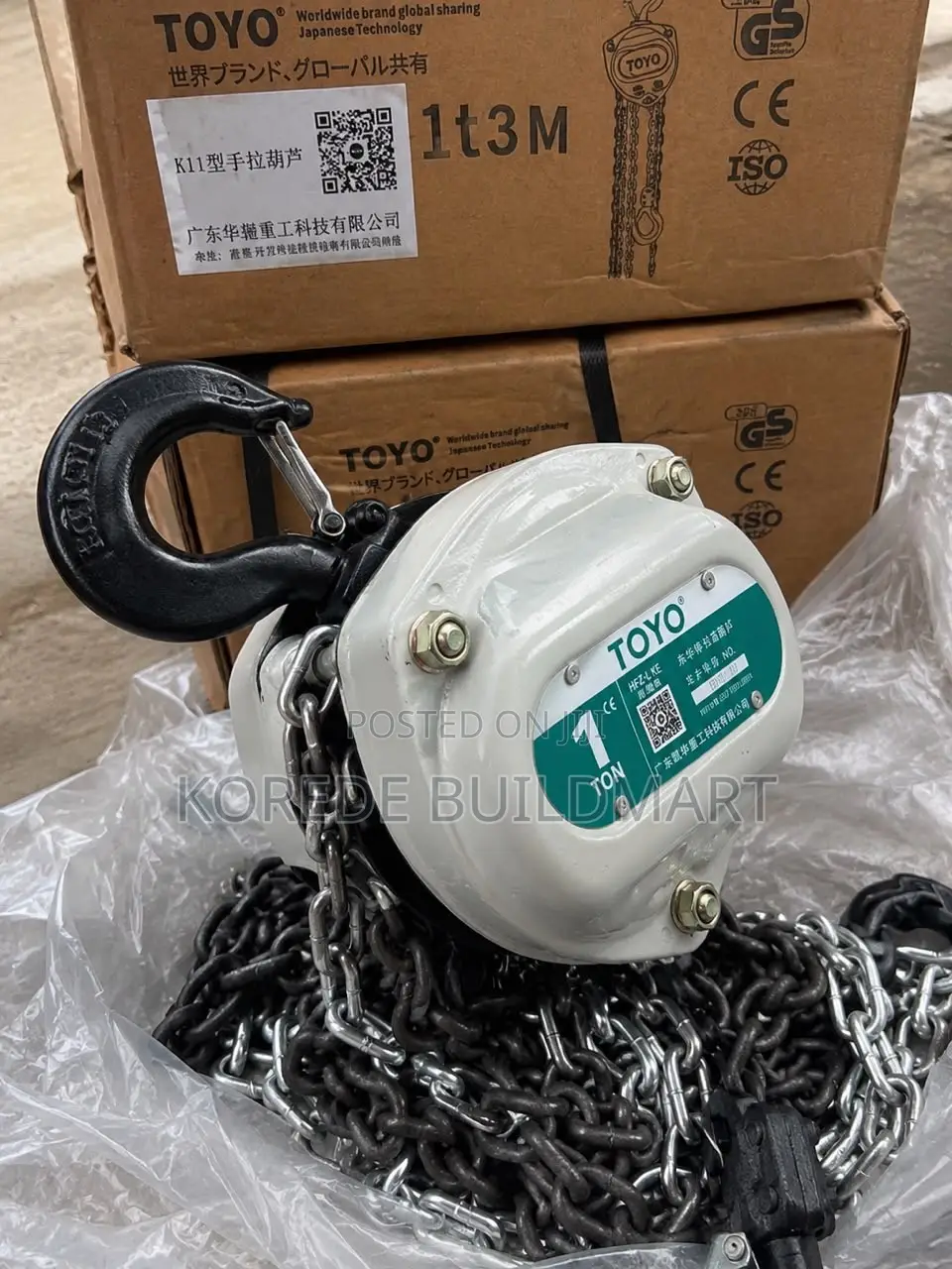 1 Ton Heavy-Duty Manual Chain Block Hoist