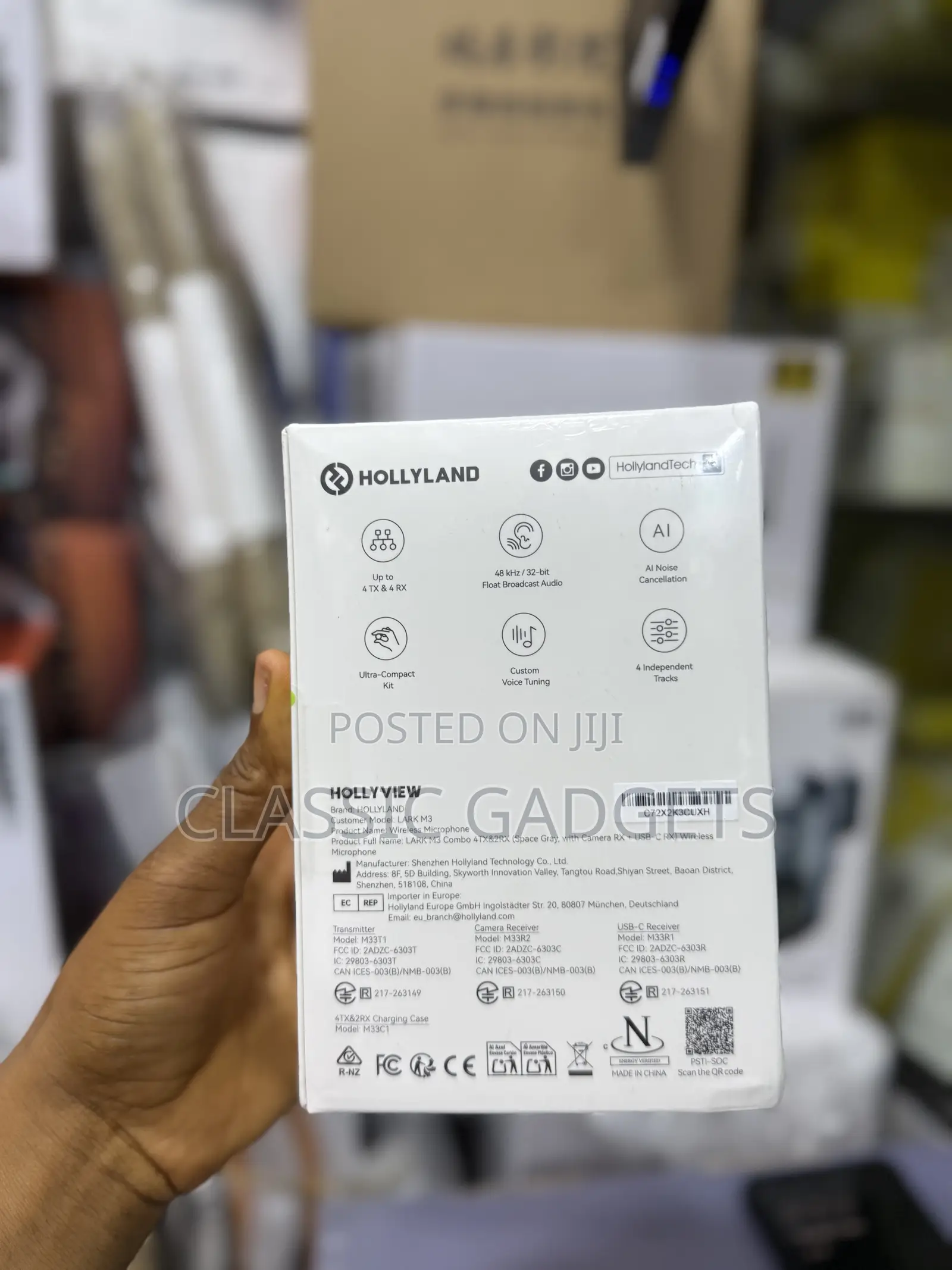 Hollyland LARK M3 4TX+Camera RX+USB-C RX 4 Persons Wireless Microphone