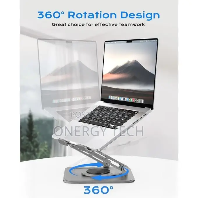 Durable Metal 360 Rotating Laptop and Phone Stand Combo Set