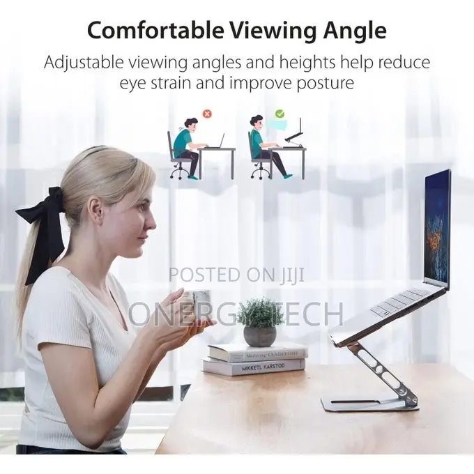Durable Metal 360 Rotating Laptop and Phone Stand Combo Set