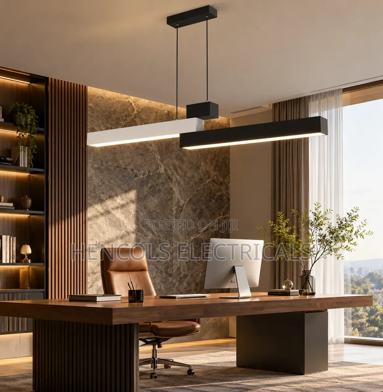 Modern Dual-Tone Linear LED Pendant Light