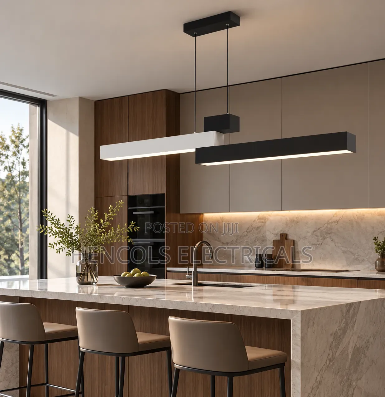 Modern Dual-Tone Linear LED Pendant Light