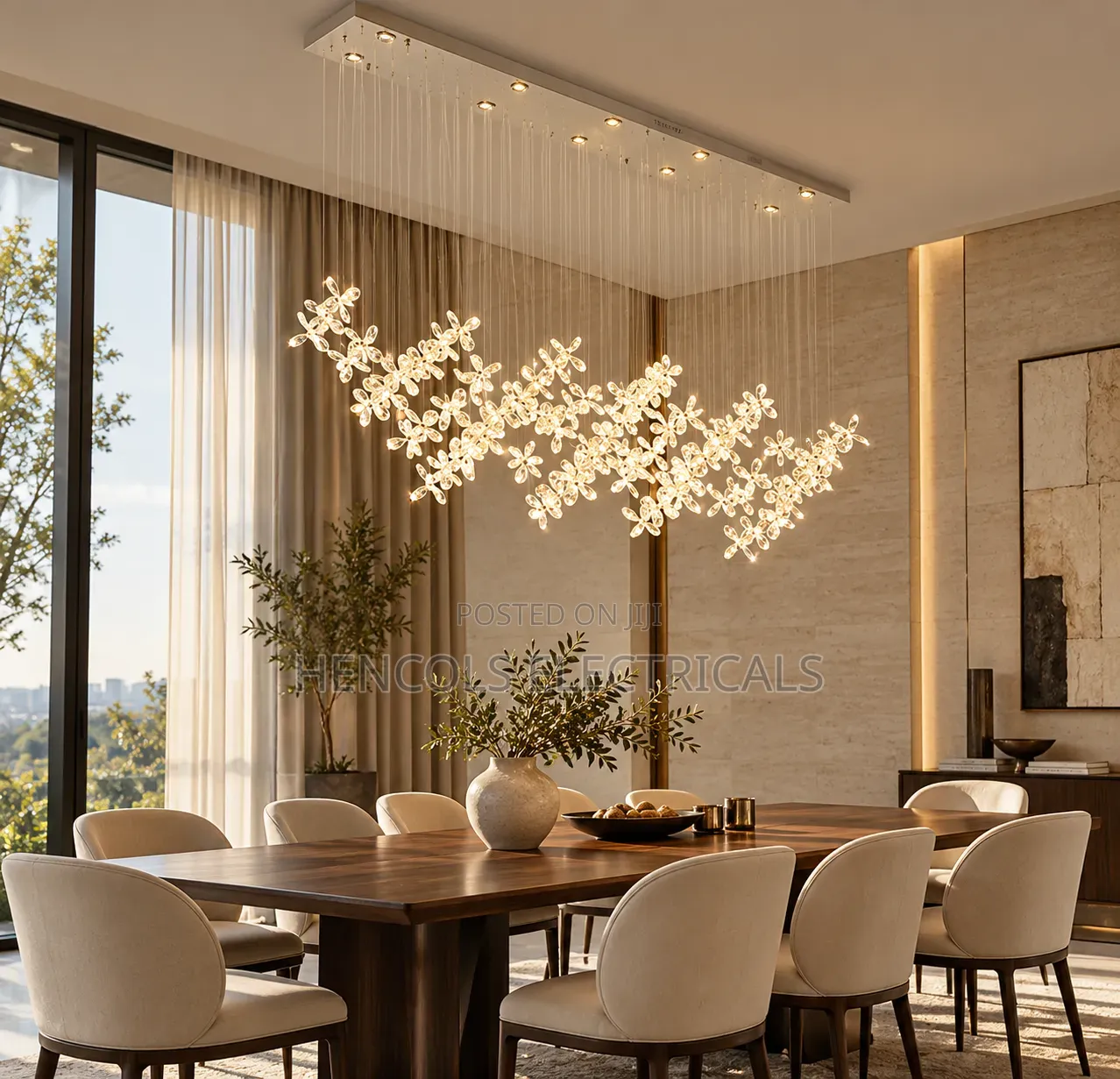 Luxury Floral LED Pendant Chandelier for Kitchen Islands