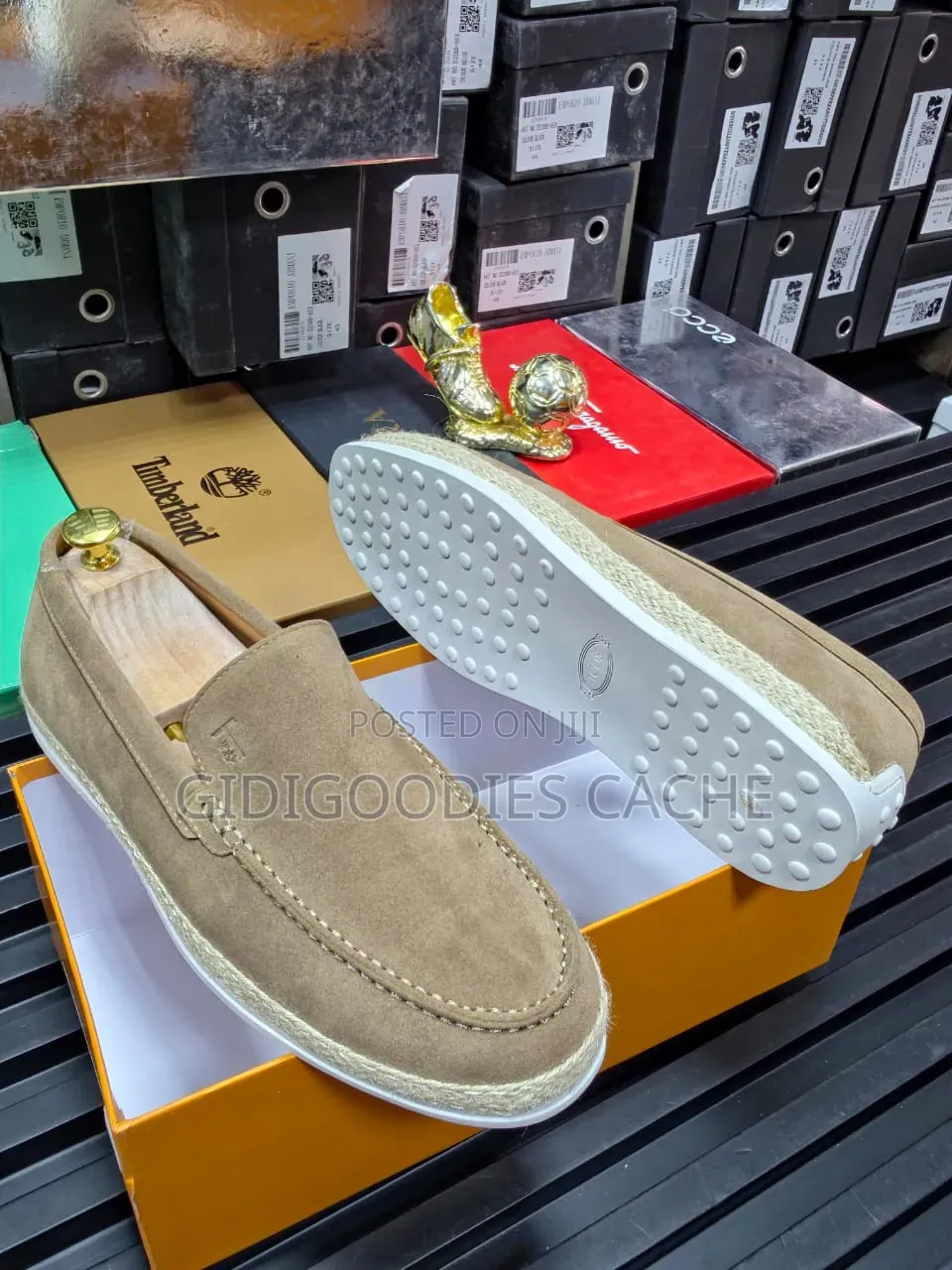 Tod's Suede Espadrille Loafer in Black / Navy / Khaki