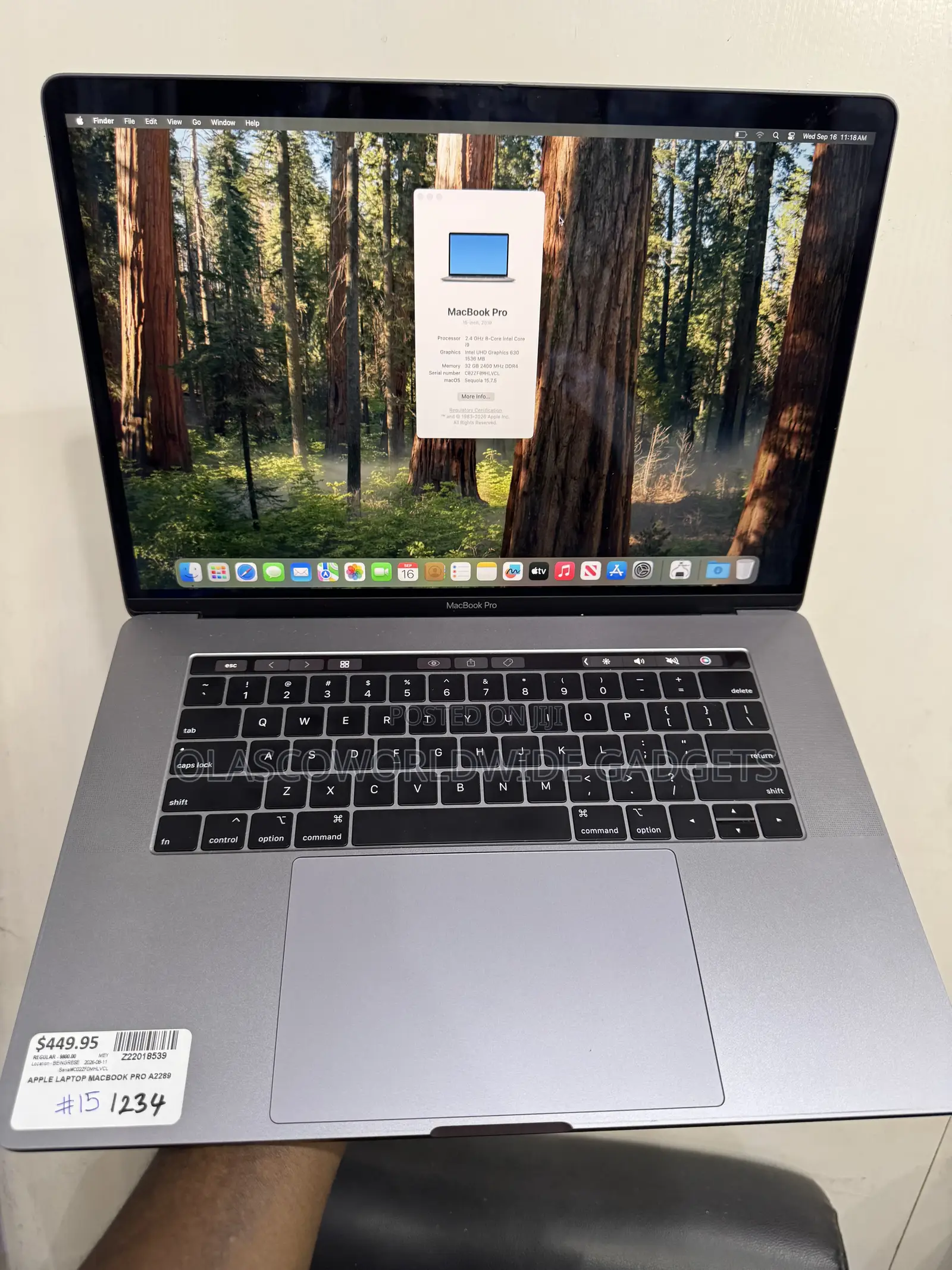 Laptop Apple MacBook Pro 2019 32GB Intel Core i9 SSD 1T