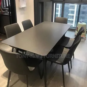 All-Black 6-Seater Modern Dining Table Set