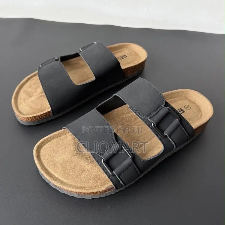 Dual-Strap Suede Buckle & Utility Slide Sandals |