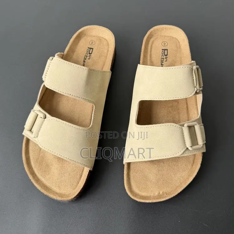 Dual-Strap Suede Buckle & Utility Slide Sandals |