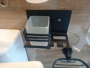 Wall Mounted Black Single Toothbrush Holder and Toothbrush Holder Cup