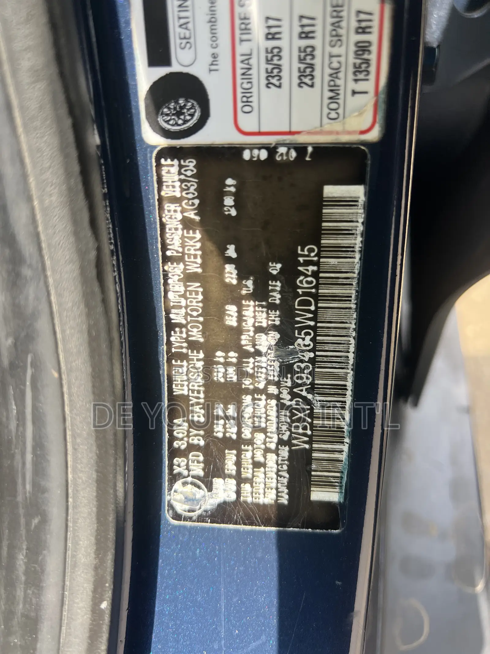 BMW X3 3.0i Sport Automatic 2008 Blue
