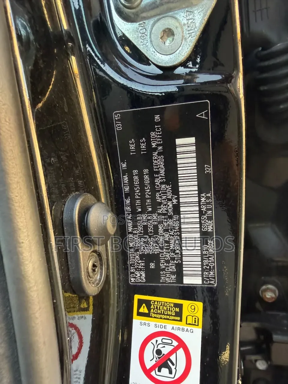 Toyota Highlander XLE 4dr SUV (3.5L 6cyl 6A) 2015 Black