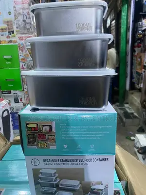 3pcs Rectangle Stainless Steel Food Storage Container