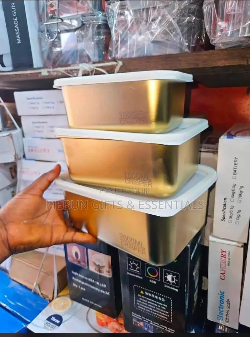 3pcs Rectangle Stainless Steel Food Storage Container