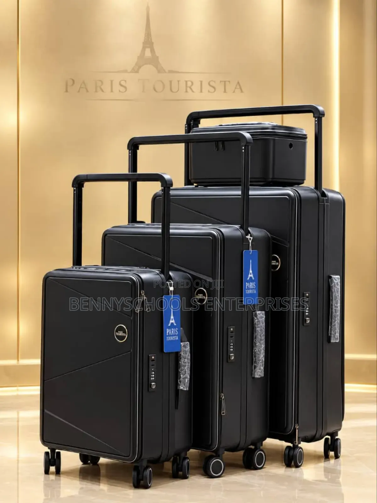Set of 4 Paris Tourista Wide Pole Luggage Boxes and Kit