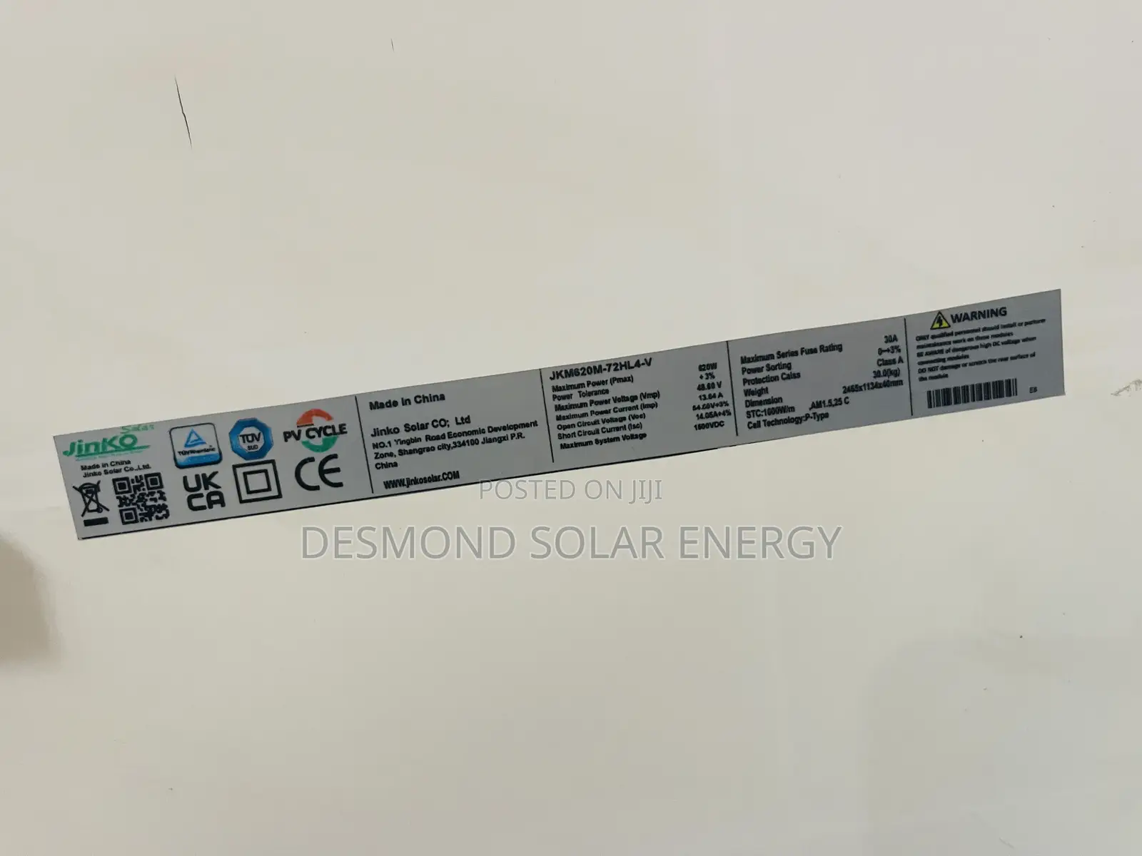 620w Original Jinko Solar Panels Is Now Available