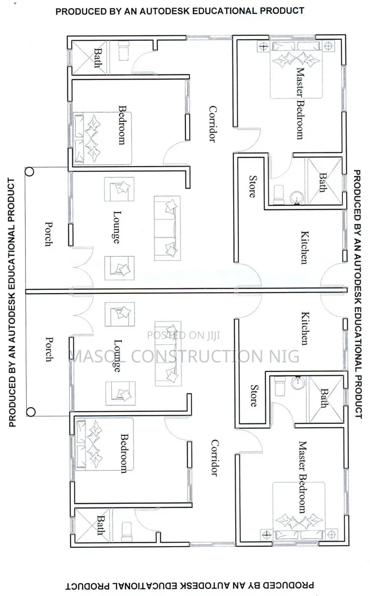 Semi Detached Residential Plan Design