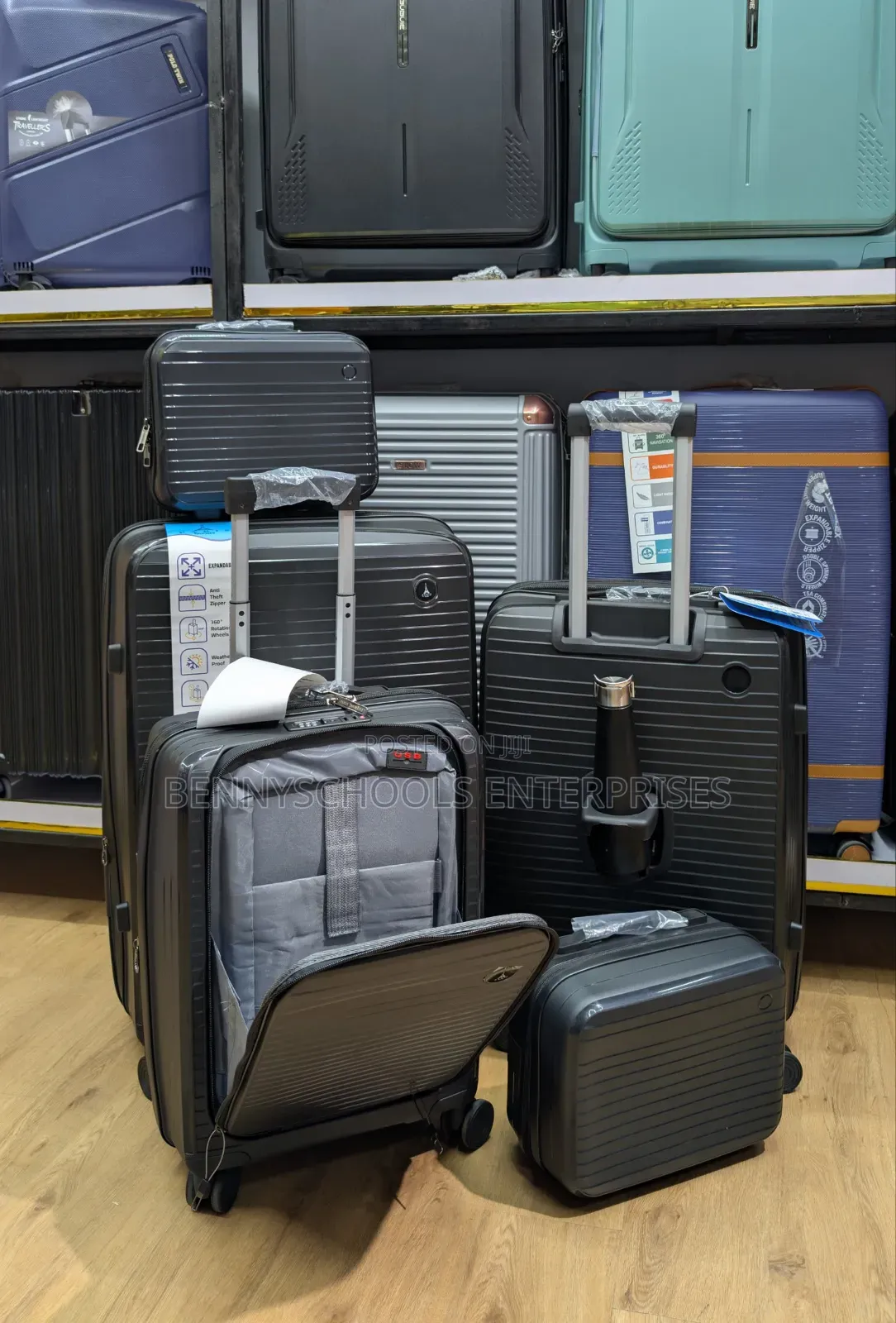 Set of 5 Quality Imported Rubber Luggage Boxes With Expansion and USB