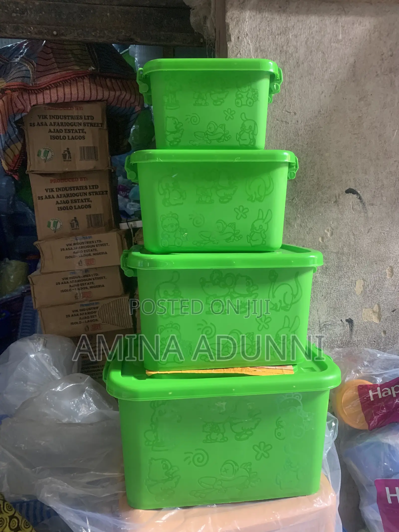 4-in-1 Cartoon Transparent Plastic Storage Containers With Lids