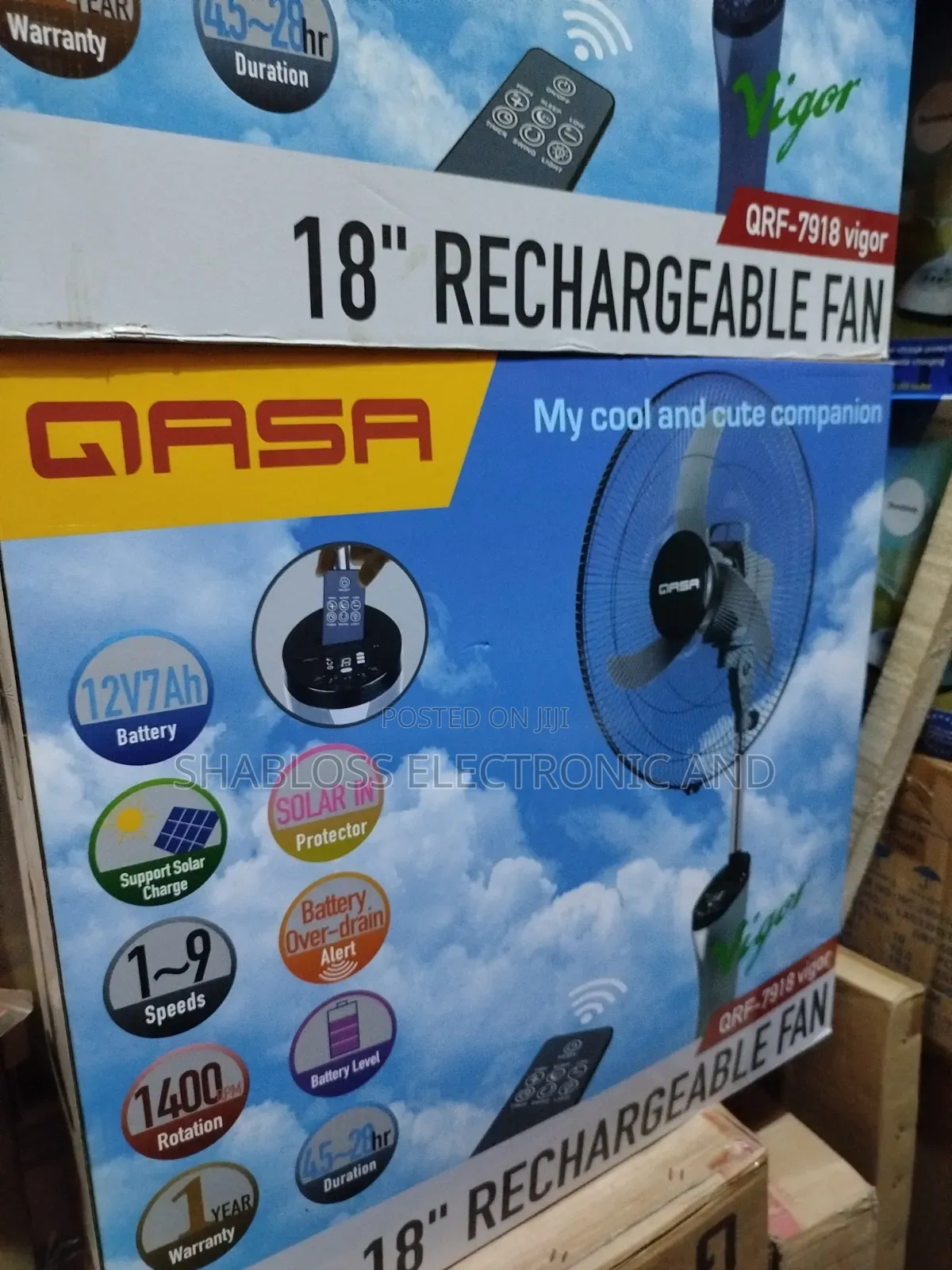 18 Inch Qasa Virgo Rechargeable Fan