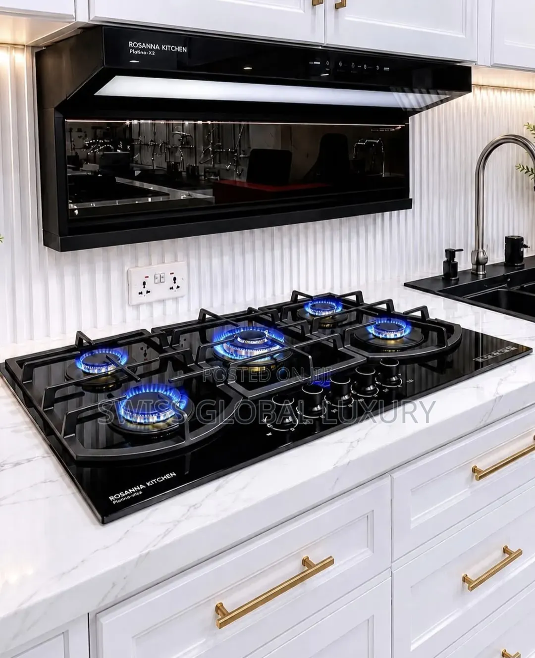L 5 Gas Burner Built-in Gas With Smoke & Heat Extractor.