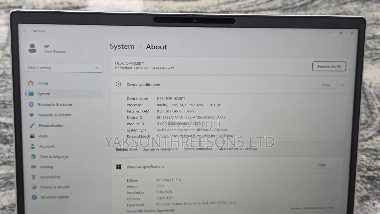 Laptop HP ProBook 440 8GB Intel Core Ultra 5 SSD 512GB