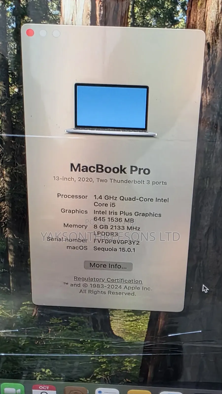Laptop Apple MacBook Pro 2020 8GB Intel Core i5 SSD 512GB