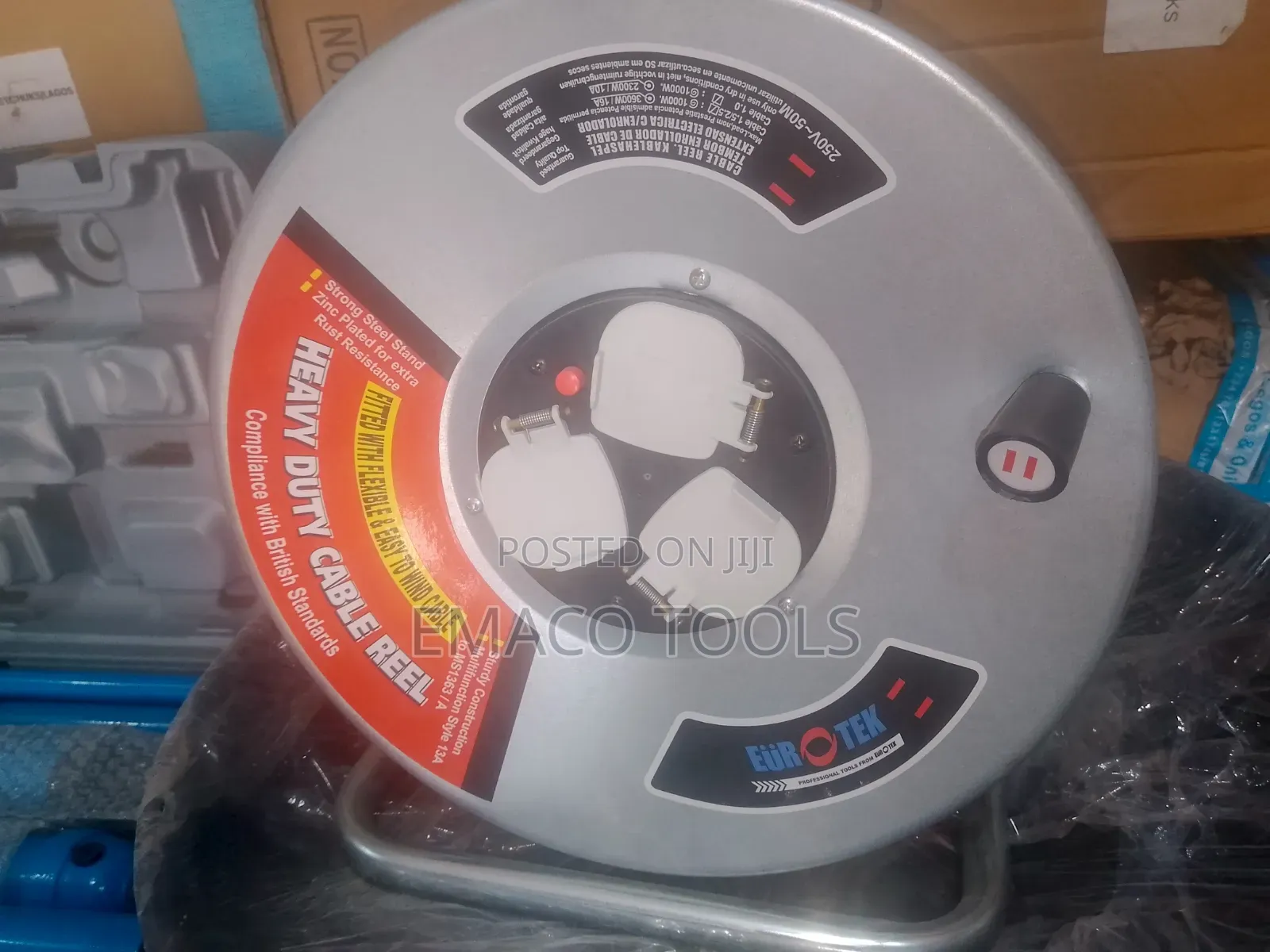 50-Meter Heavy Duty Industrial Extension Cable Reel
