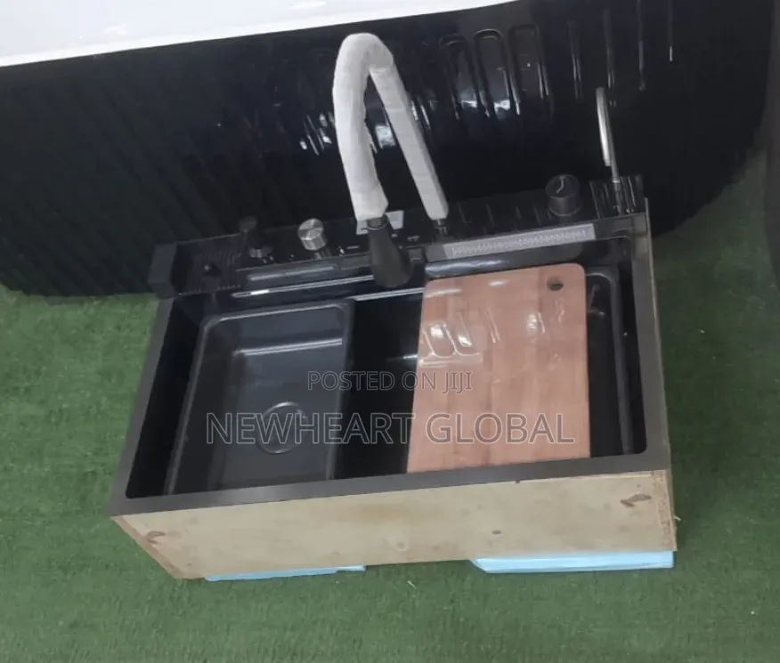 Luxury Black Piano Digital 5 Button Kitchen Sink