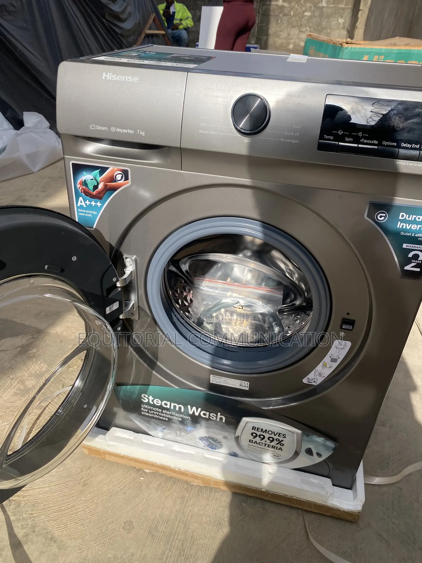 Hisense 7KG Automatic Front Load Washer With Steam Care WFQP7012T
