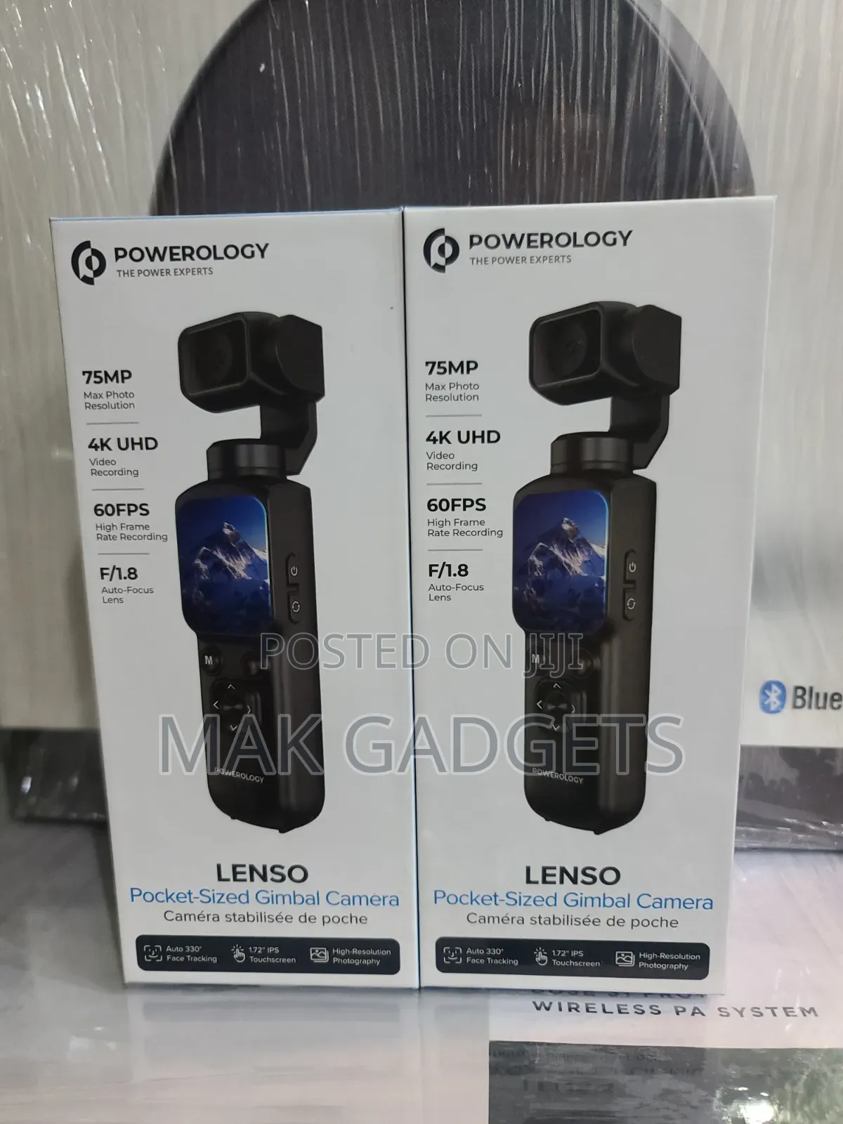 Powerology Lenso Pocket-Sized Gimbal Camera - Black