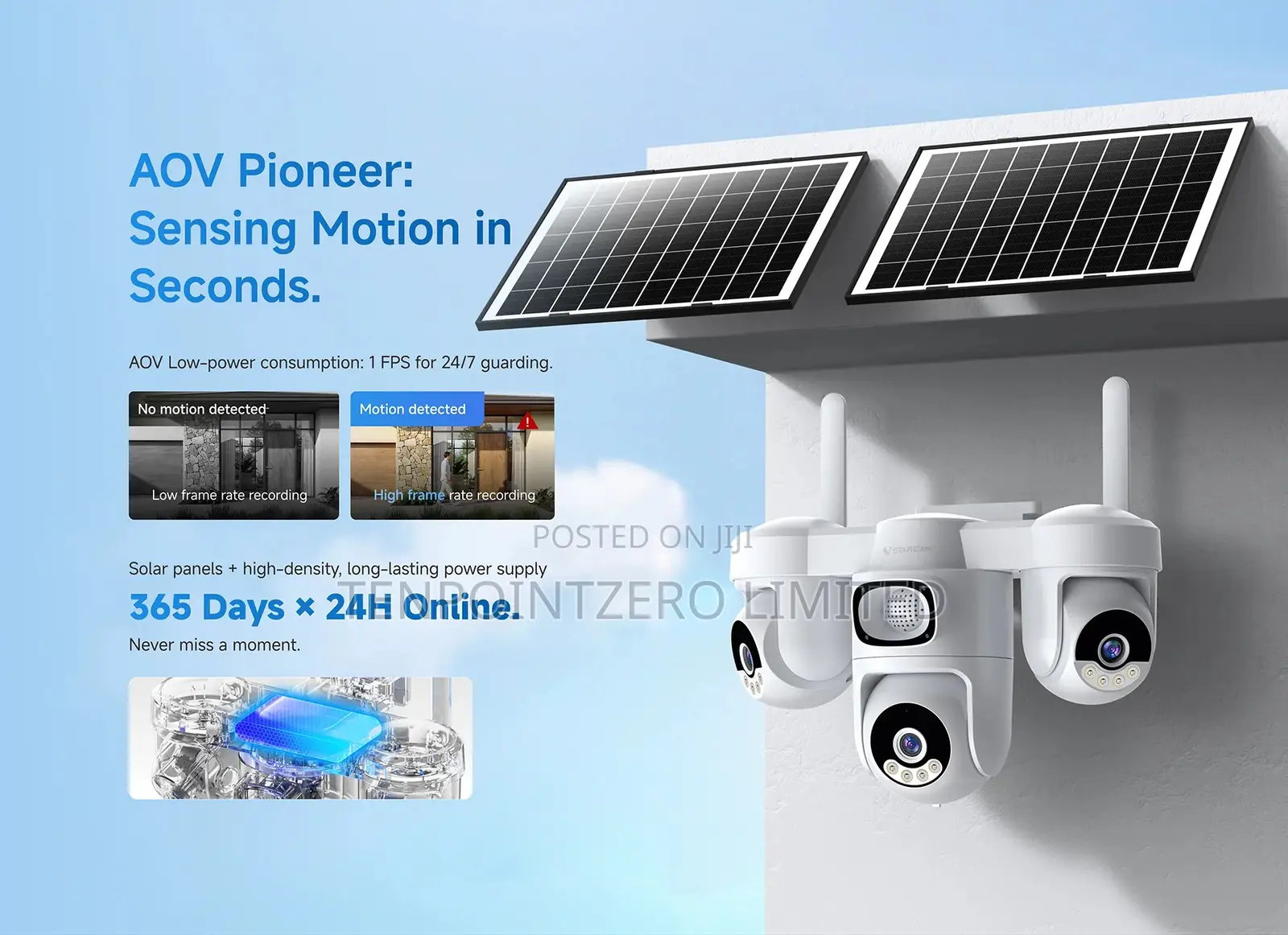 Vstarcam Triple Lens AOV 4G Battery Solar Camera 20000AG623SR (24hrs)