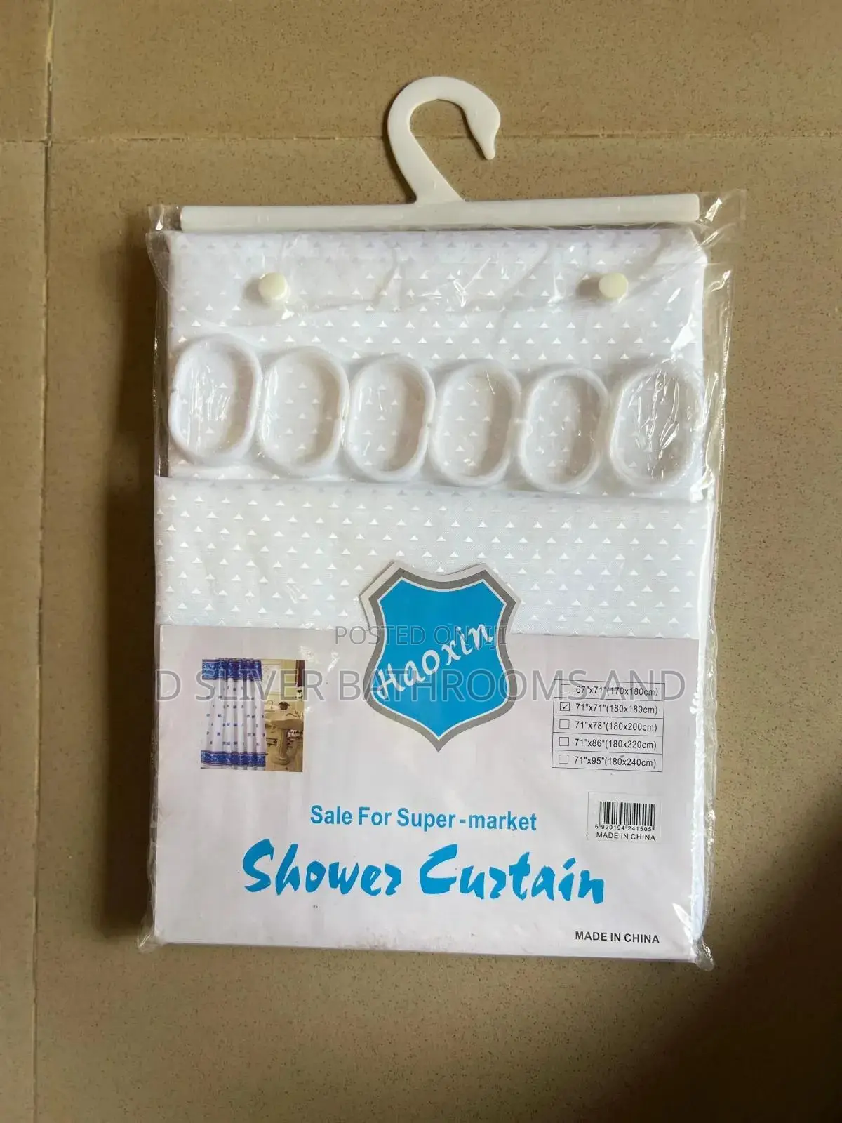 Colourful Shower Curtain With Hooks