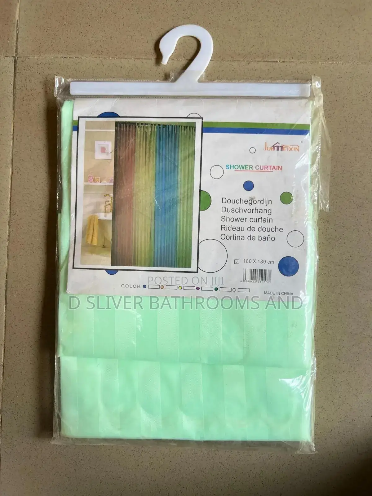 Colourful Shower Curtain With Hooks