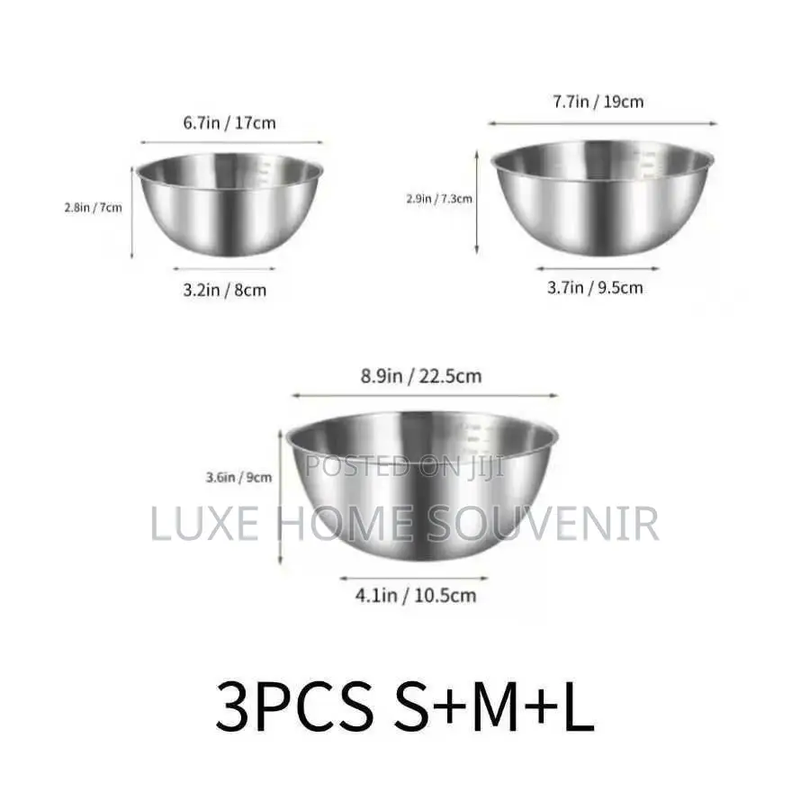 Stainless Salad Bowl 3pcs