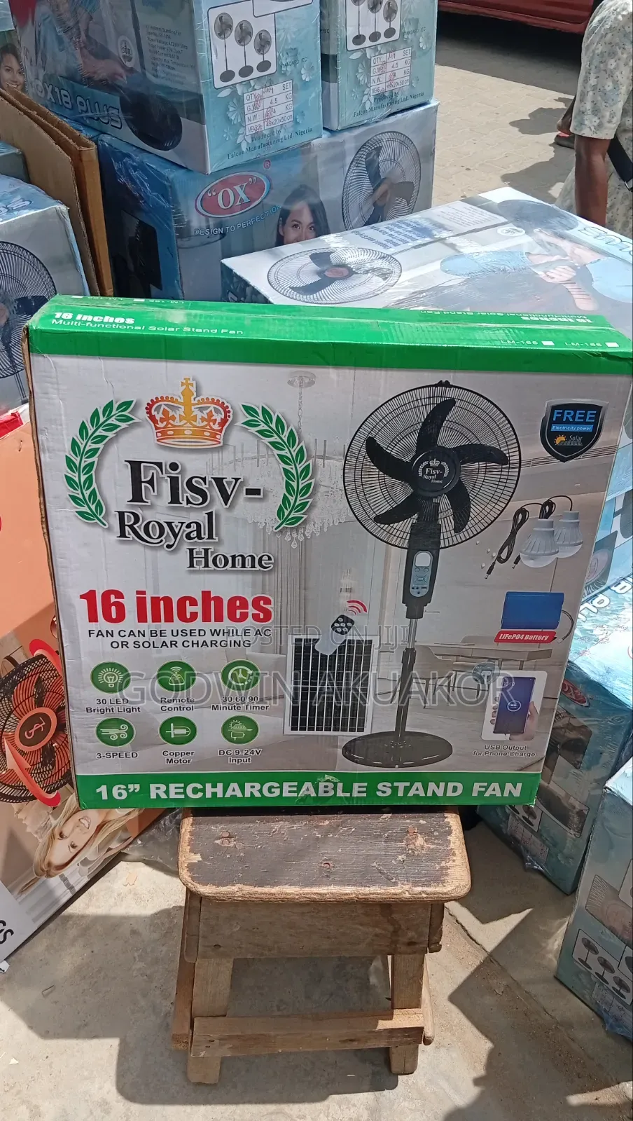 Rechargeable Solar Fan