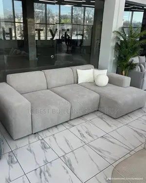 Modern Light Grey L-Shaped Sectional Sofa